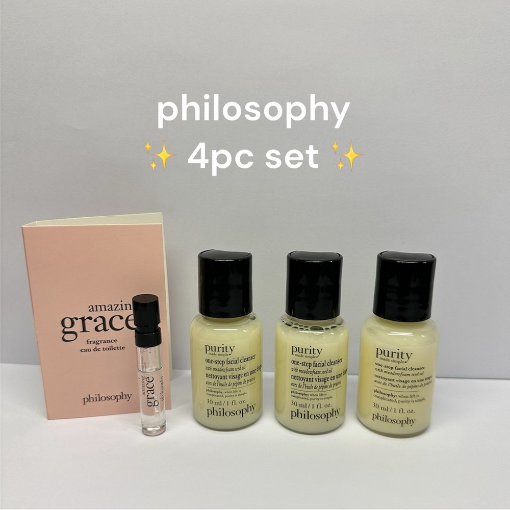 ✨ NEW 4pc philosophy gift set ✨ (3) purity one step facial cleaner,amazing grace